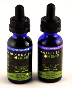 500 mg+250 mg Me and My Pet Bundle, Full Spectrum CBD and MCT Oil Tincture, Lemon Flavor-16mg & 8 mg CBD rich extract per serving